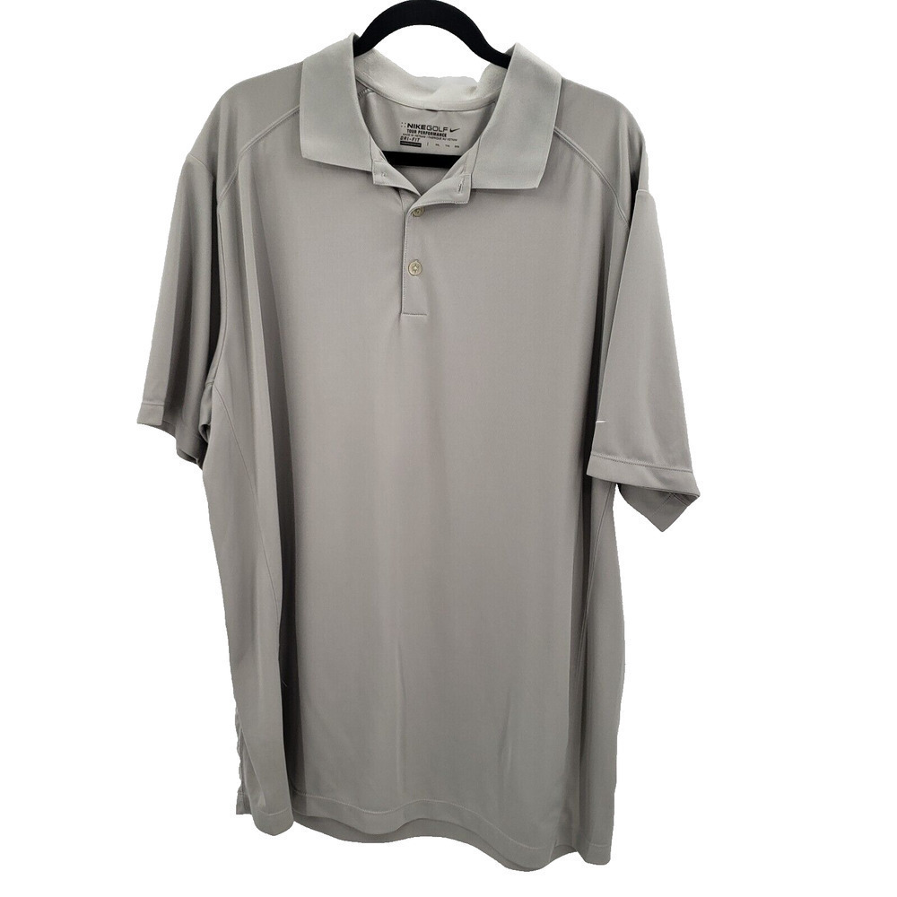 Nike Golf Tour Permormance Short Sleeve Polo Shirt Mens XXL Gray Dri Fit Top